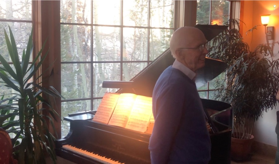 Jim compliments the Steinway